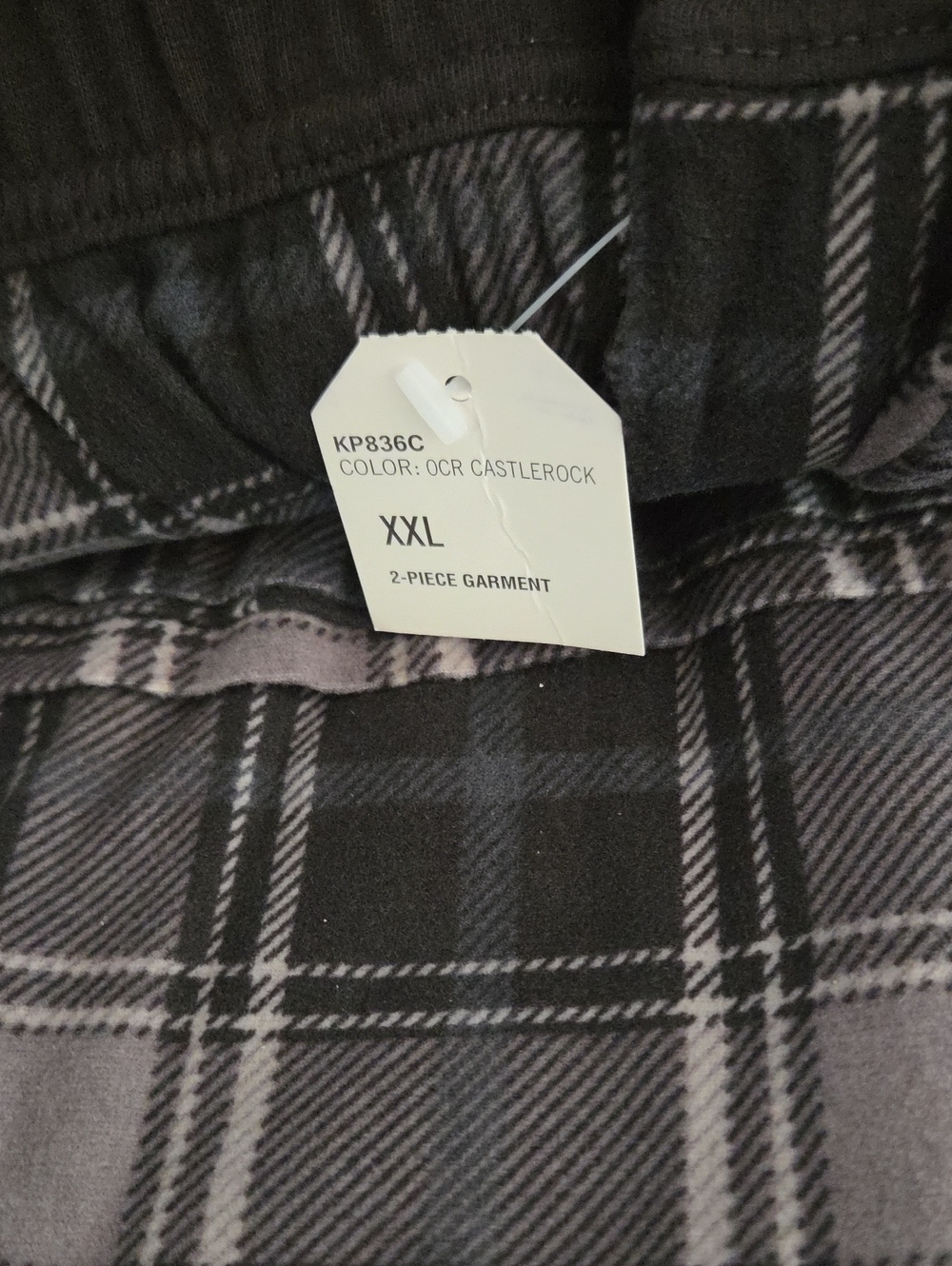 Nautica Men's Fleece Sleep Pants 2-Pack - Black & Gray with Red Accent (XXL) - Picture 3 of 4